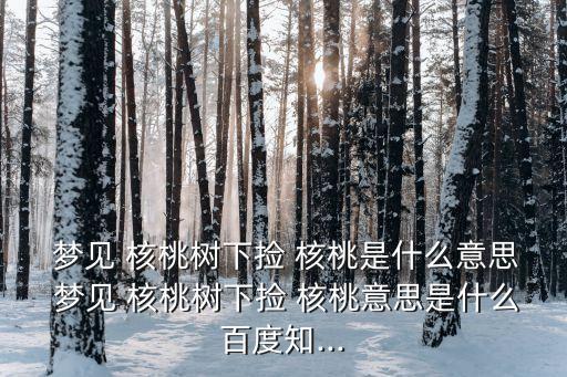 夢(mèng)見(jiàn)撿核桃,女子夢(mèng)中撿核桃的寓意