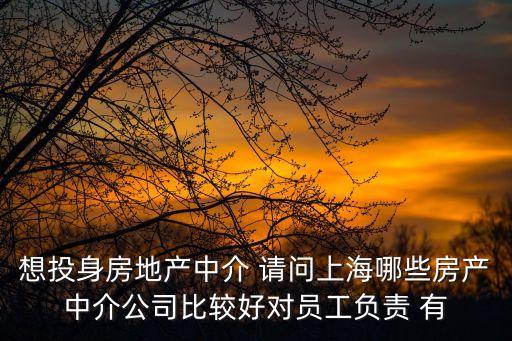 想投身房地產(chǎn)中介 請問上海哪些房產(chǎn)中介公司比較好對員工負責 有