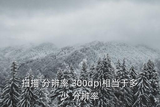 掃描 分辨率 300dpi相當于多少 分辨率