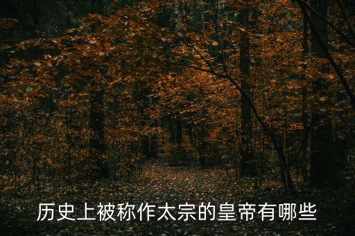 太宗皇帝，歷史上被稱作太宗的皇帝有哪些