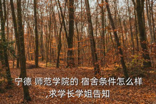  寧德 師范學(xué)院的 宿舍條件怎么樣,求學(xué)長學(xué)姐告知