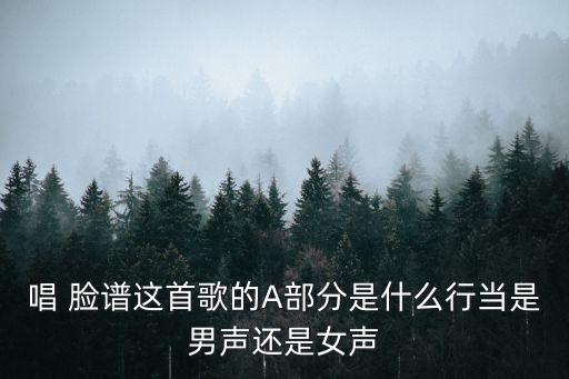 唱 臉譜這首歌的A部分是什么行當(dāng)是男聲還是女聲