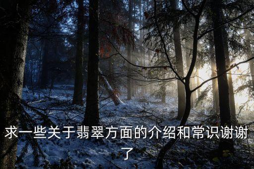 求一些關于翡翠方面的介紹和常識謝謝了