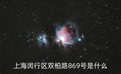 上海閔行區(qū)雙柏路869號(hào)是什么