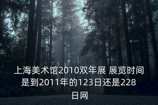 上海美術(shù)館2010雙年展 展覽時間是到2011年的123日還是228日網(wǎng)