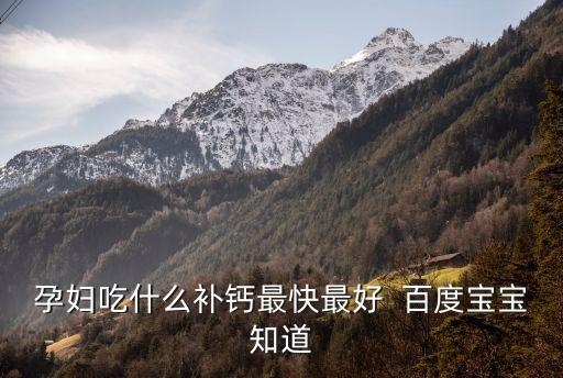 孕婦吃什么補鈣最快最好  百度寶寶知道