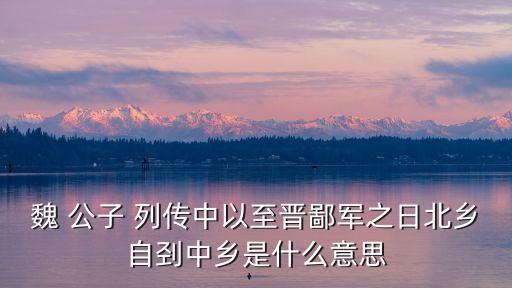 魏公子列傳,勝者附其婚敗者解其難