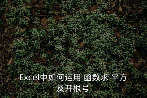 Excel中如何運用 函數(shù)求 平方及開根號