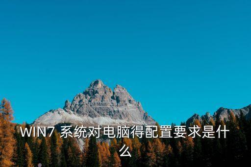 WIN7 系統對電腦得配置要求是什么