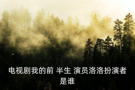 前半生演員表,《北京人在北京》男主角李湘生的前任半生