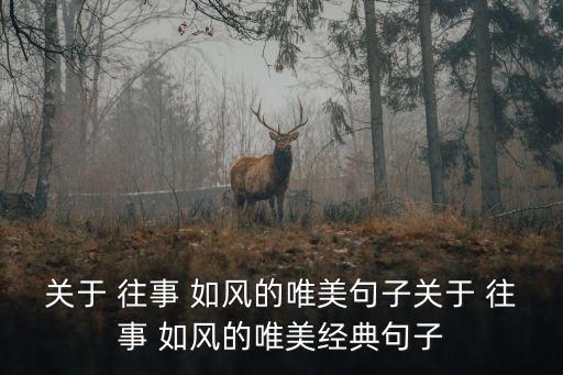 關于 往事 如風的唯美句子關于 往事 如風的唯美經典句子