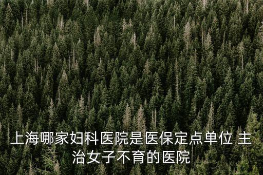 上海哪家婦科醫(yī)院是醫(yī)保定點(diǎn)單位 主治女子不育的醫(yī)院