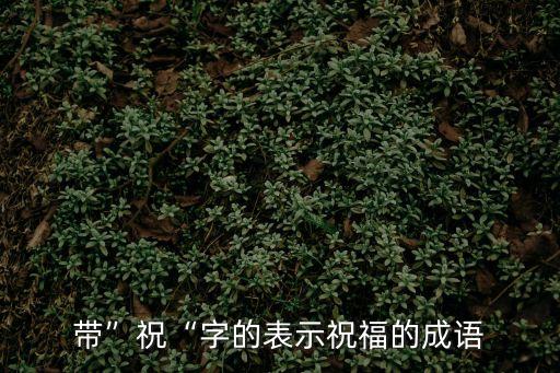 帶”祝“字的表示祝福的成語