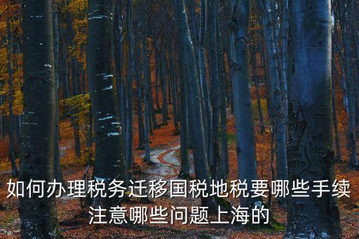 上海市稅務(wù)遷移，如何辦理稅務(wù)遷移國稅地稅要哪些手續(xù)注意哪些問題上海的