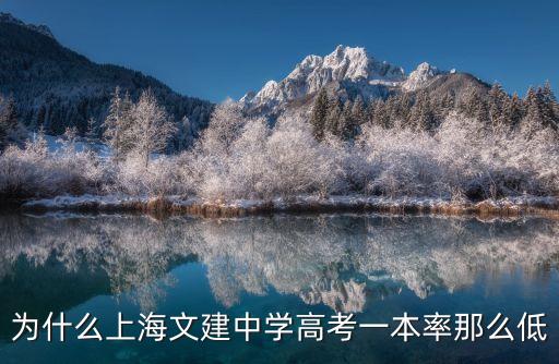 為什么上海文建中學高考一本率那么低