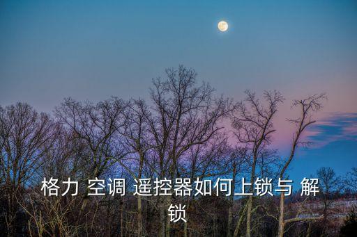  格力 空調 遙控器如何上鎖與 解鎖