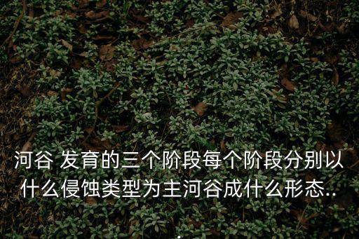 河流地貌的發育,河流的發育與自然界侵蝕密切相關