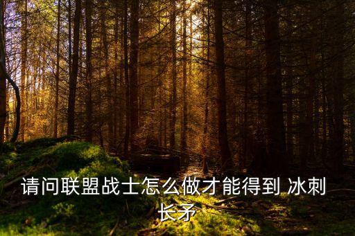 請(qǐng)問聯(lián)盟戰(zhàn)士怎么做才能得到 冰刺 長矛