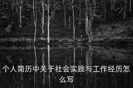 社會經歷，人生社會經歷