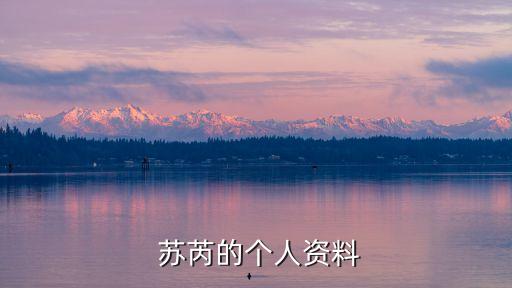  蘇芮的個人資料