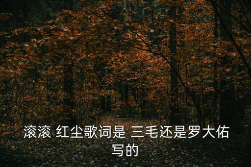  滾滾 紅塵歌詞是 三毛還是羅大佑寫的