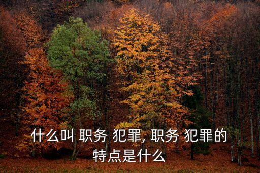 什么叫 職務 犯罪, 職務 犯罪的特點是什么