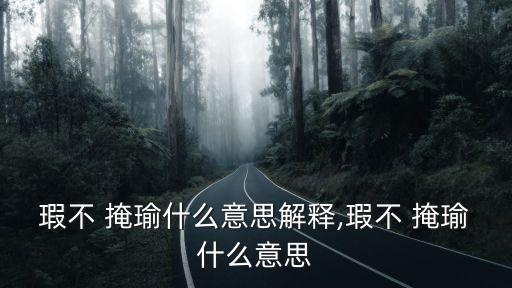 瑕不 掩瑜什么意思解釋,瑕不 掩瑜什么意思