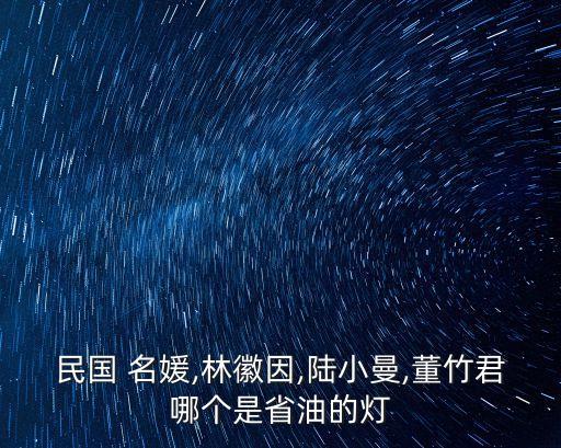 民國(guó) 名媛,林徽因,陸小曼,董竹君哪個(gè)是省油的燈