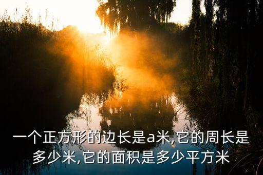 一個正方形的邊長是a米,它的周長是多少米,它的面積是多少平方米