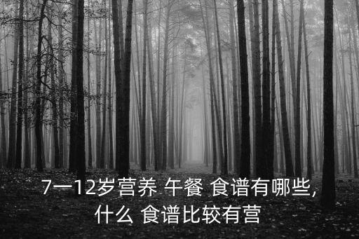 7一12歲營養(yǎng) 午餐 食譜有哪些,什么 食譜比較有營