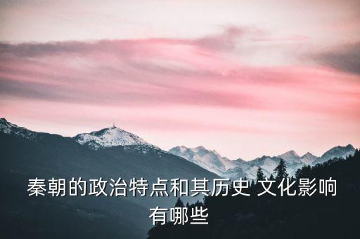  秦朝的政治特點和其歷史 文化影響有哪些