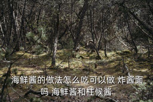  海鮮醬的做法怎么吃可以做 炸醬面嗎 海鮮醬和柱候醬