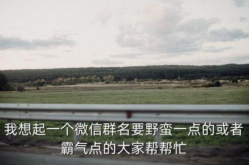 我想起一個(gè)微信群名要野蠻一點(diǎn)的或者霸氣點(diǎn)的大家?guī)蛶兔? class=