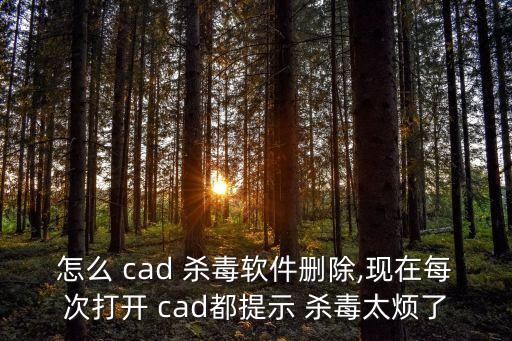 怎么 cad 殺毒軟件刪除,現在每次打開 cad都提示 殺毒太煩了
