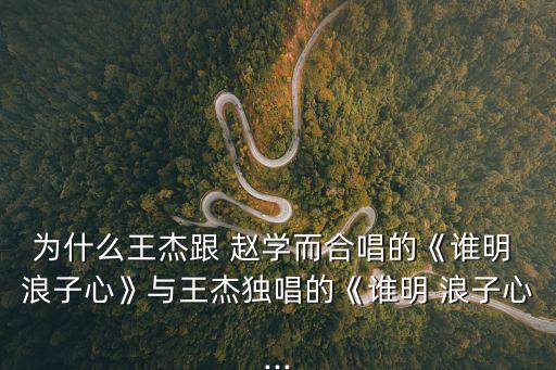 誰明浪子心趙學而,王杰與趙學合唱《誰知道浪子心》專輯封神