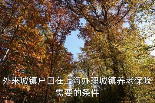 外來城鎮(zhèn)戶口在上海辦理城鎮(zhèn)養(yǎng)老保險需要的條件