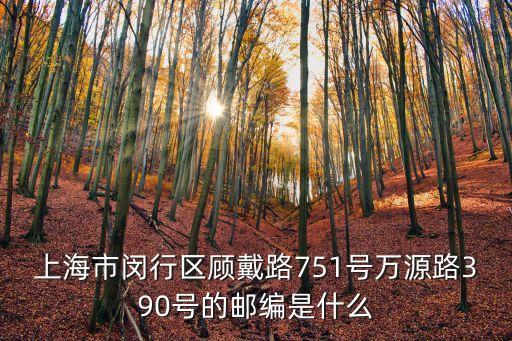 上海市閔行區顧戴路751號萬源路390號的郵編是什么