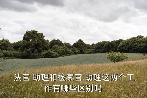  法官 助理和檢察官 助理這兩個工作有哪些區別嗎