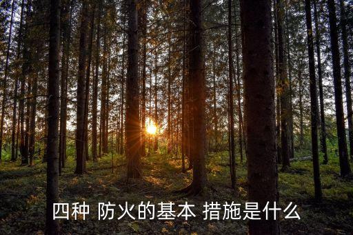 四種 防火的基本 措施是什么