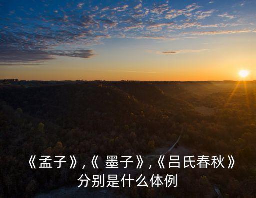 《孟子》,《 墨子》,《呂氏春秋》分別是什么體例