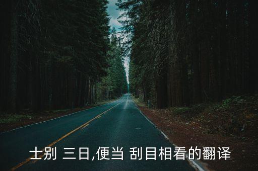  士別 三日,便當 刮目相看的翻譯