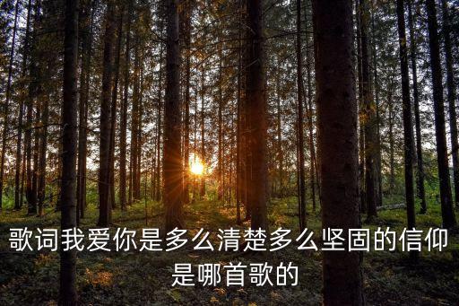 我愛你是多么清楚多么堅固的信仰，歌詞我愛你是多么清楚多么堅固的信仰  是哪首歌的