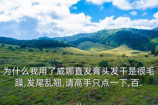 為什么我用了威娜直發膏頭發干是很毛躁,發尾亂翹,請高手只點一下,百...