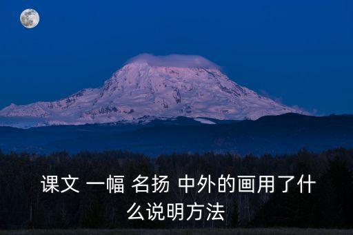  課文 一幅 名揚(yáng) 中外的畫用了什么說明方法