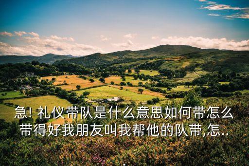 急! 禮儀帶隊是什么意思如何帶怎么帶得好我朋友叫我幫他的隊帶,怎...