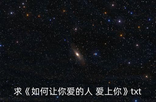求《如何讓你愛的人 愛上你》txt