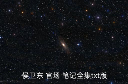  侯衛(wèi)東 官場 筆記全集txt版