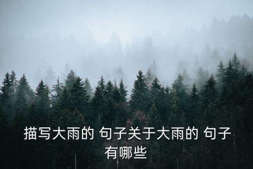  描寫大雨的 句子關于大雨的 句子有哪些