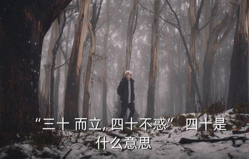 四十而立,30而立，四十不惑