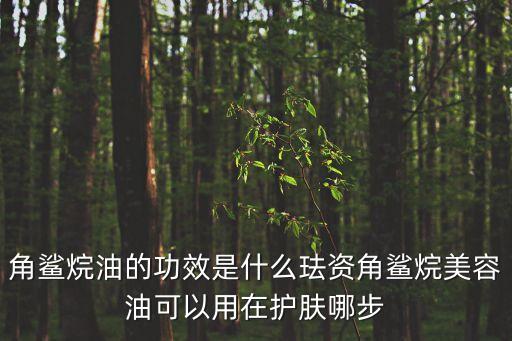 角鯊烷油的功效是什么琺資角鯊烷美容油可以用在護膚哪步